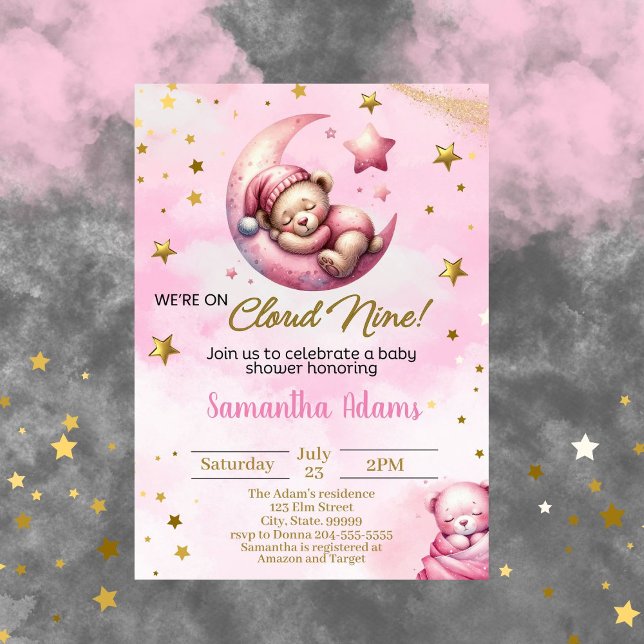 Estamos en la Invitación de Baby Shower Cloud Nuev (Subido por el creador)