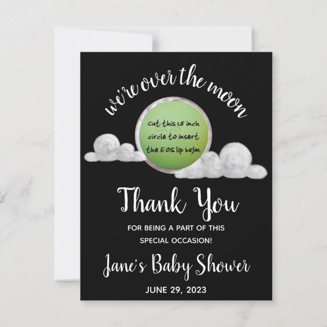 Estamos en la luna Baby Shower EOS Lip Balm Favor (Anverso)