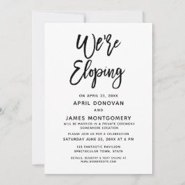 Estamos huyendo Tipografía de pincel Invitación de