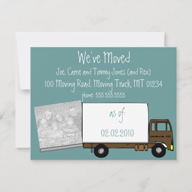 Estamos mudando tarjetas de Invitación (con foto d (Anverso)
