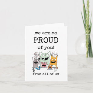 Estamos muy orgullosos de ti, Felicidades, Tarjeta