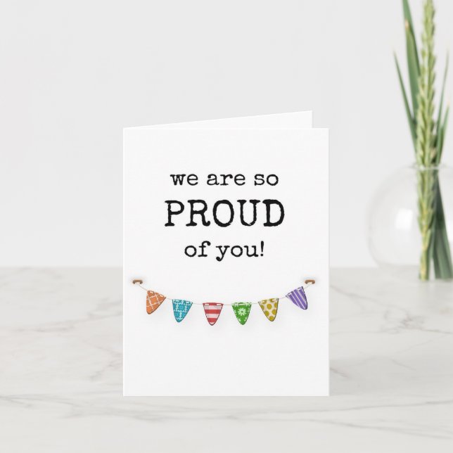 Estamos muy orgullosos de ti, tarjeta simple (Anverso)