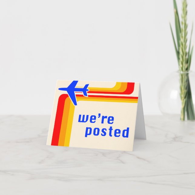 estamos posteados invitación : avión retro (Anverso)