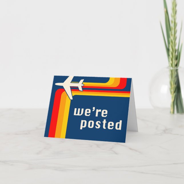 estamos posteados invitación : avión retro (Anverso)