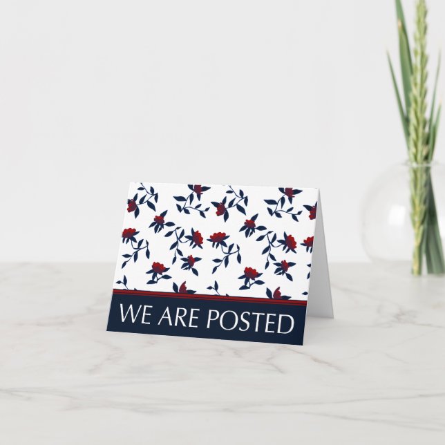 estamos posteados invitación : floral vintage (Anverso)