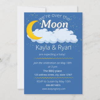 estamos sobre la luna invitación para baby shower