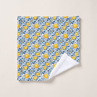 Estampa botánica de limón azul y amarillo de veran