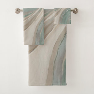 Estampa costera abstracta beige verde mar
