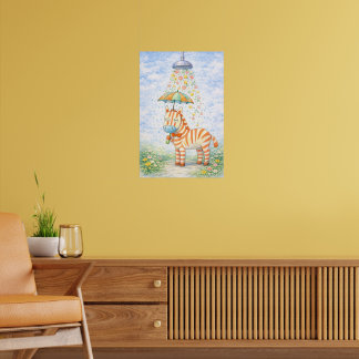 Estampa de arte de cebra caprichosa