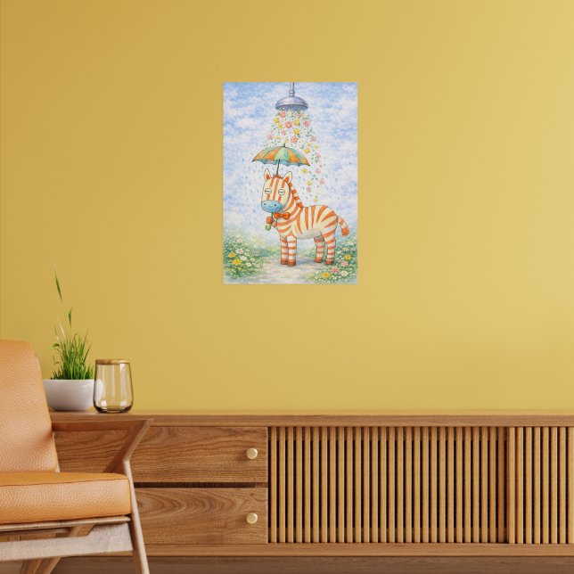 Estampa de arte de cebra caprichosa (Salón 2)