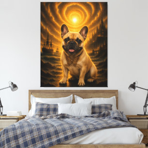 Estampa de arte de fantasía de mariposa de Bulldog