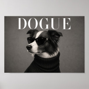 Estampa de arte de perro de moda chic Border Colli