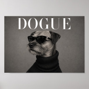 Estampa de arte de perro de moda chic Border Terri