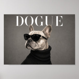 Estampa de arte de perro de moda chic de Bulldog F