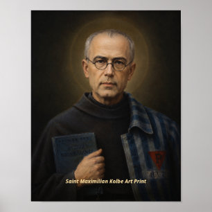 Estampa de arte de San Maximiliano Kolbe