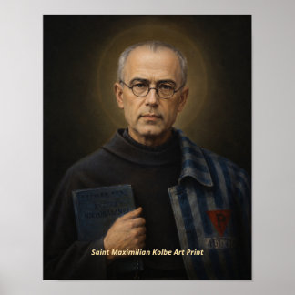 Estampa de arte de San Maximiliano Kolbe
