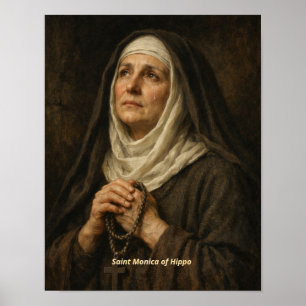 Estampa de arte de Santa Mónica de Hipona