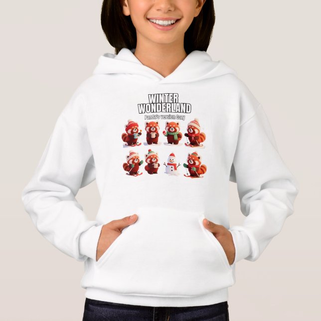 Estampa de arte rectangular de pandas rojos acoged (Anverso)