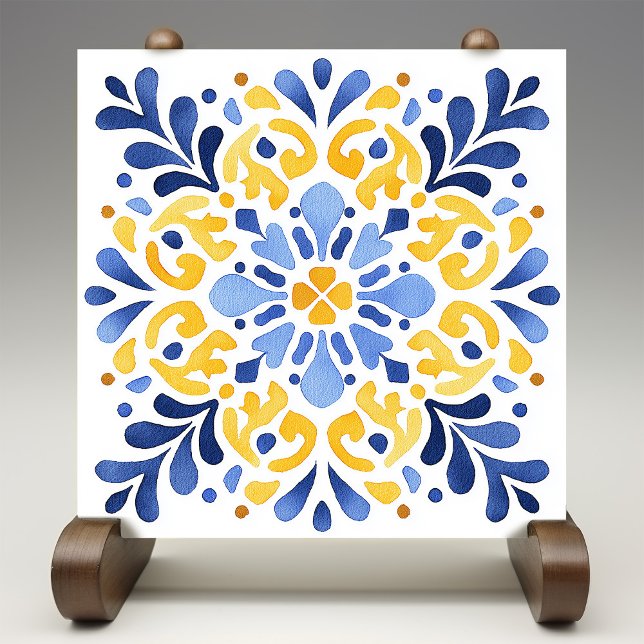 Estampa de Azulejo con Flor de Lis Amarilla (Subido por el creador)