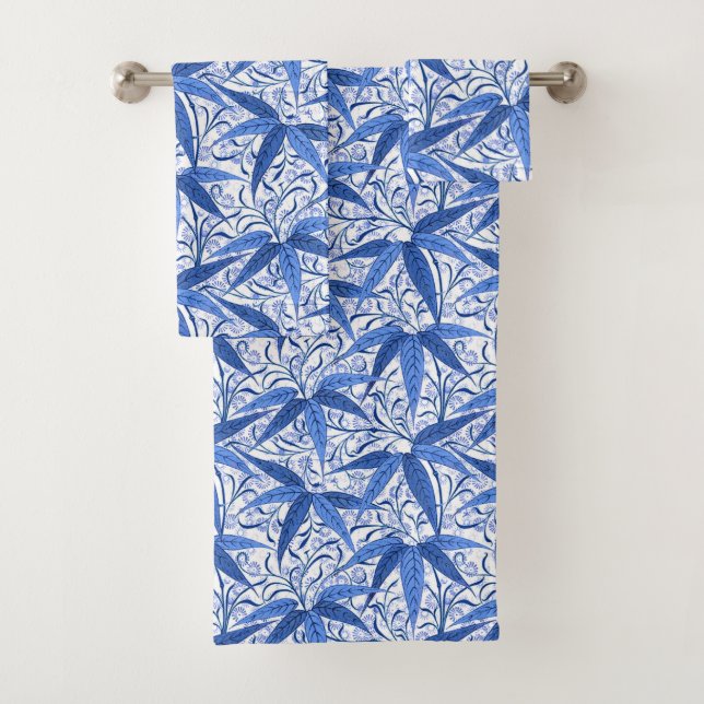 Estampa de Bambú de William Morris, Azul Cobalto y (In situ)