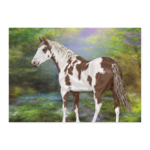 Estampa de caballo pintado tovero alazán