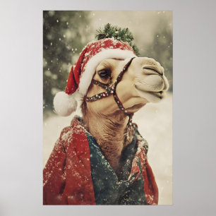 Estampa de camello de Navidad, Arte de pared de va
