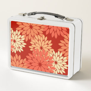 Estampa de kimono floral moderno, naranja mandarin