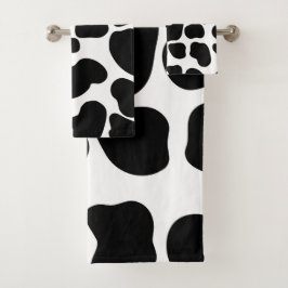 Estampa de vaca en negro y blanco granja rústica