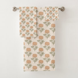 Estampa floral de peonía bloque vintage boho cálid