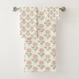 Estampa floral de peonía Bloque Vintage Cottage Ro