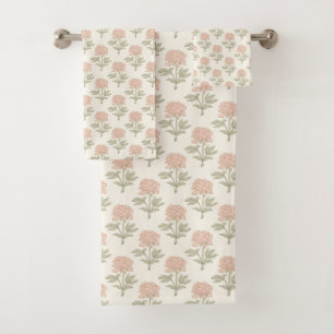 Estampa floral de peonía Bloque Vintage Cottage Ro