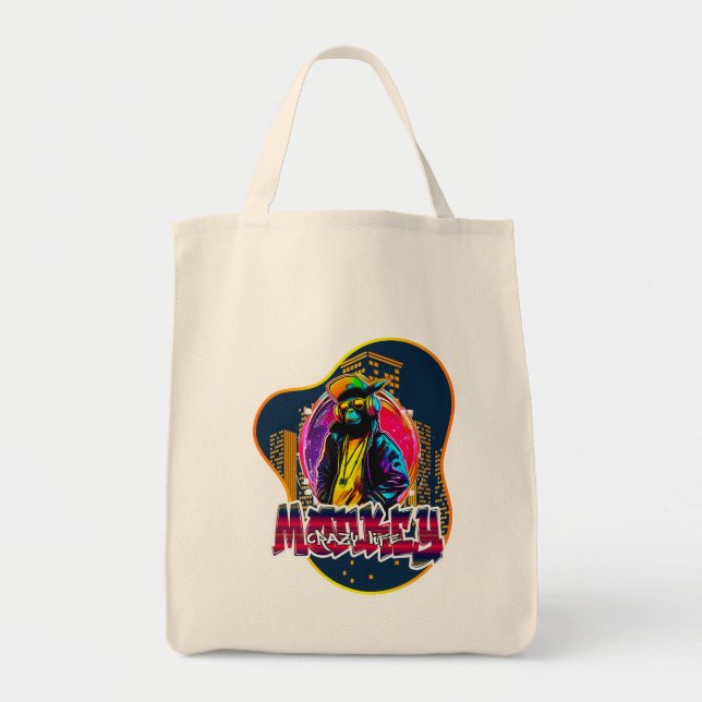 Estampa Graffiti Art Monkey Rap Hip Hop - Bolsa (Frente)