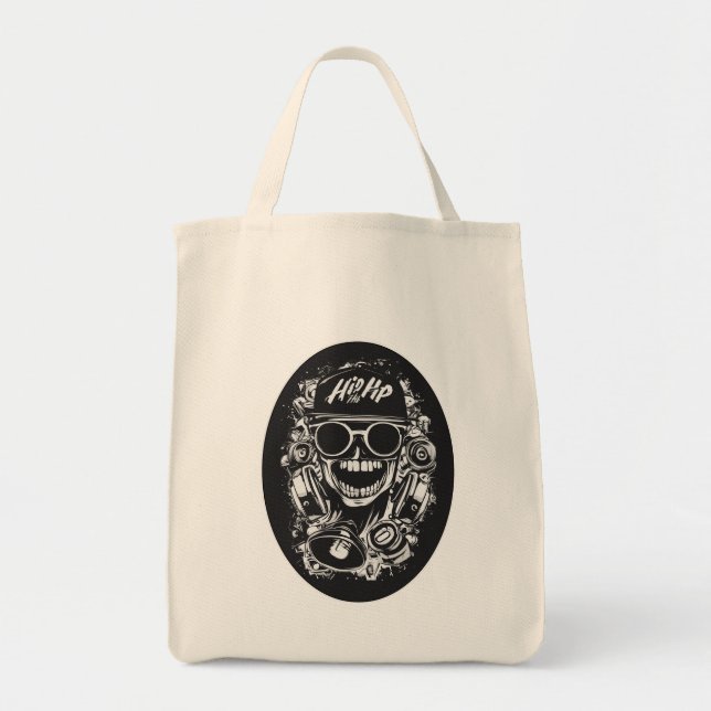 Estampa Hip Hop - Hip Hop Skull Vibes - Bolsa (Frente)