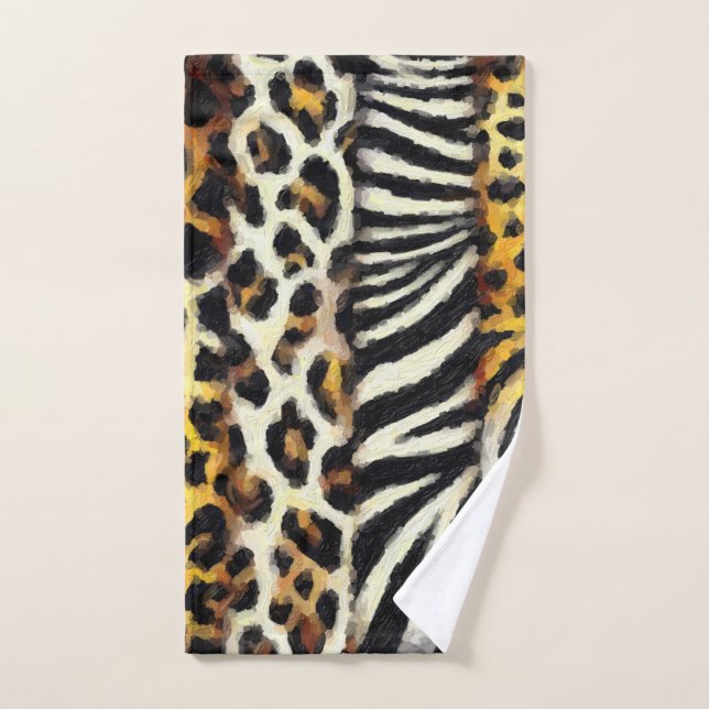 Estampa Mixta de Animal Salvaje Pintada Abstracta (Toalla de mano)