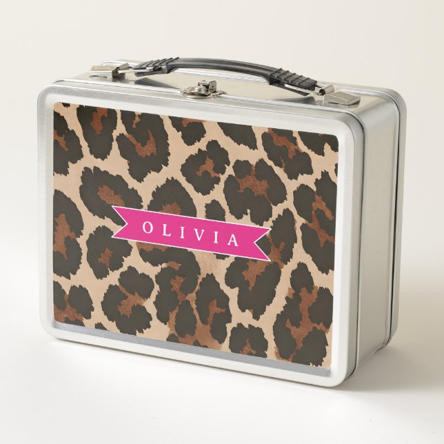 Estampado Animal Chic Personalizado de Leopardo Ro (Anverso)