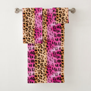 Estampado Animal Leopardo Negro Crema Rosa