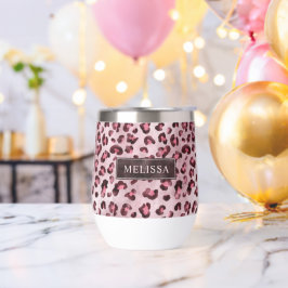 Estampado Animal Leopardo Rosa Con Hojuela Falsa Y