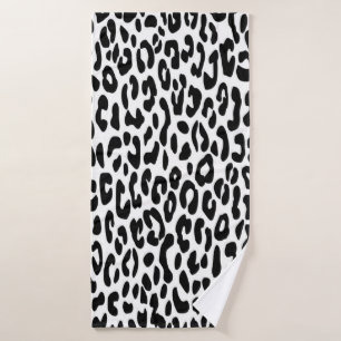 Estampado Clásico de Leopardo en Blanco y Negro