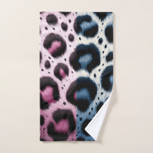Estampado de animal de piel de leopardo rosa y azu