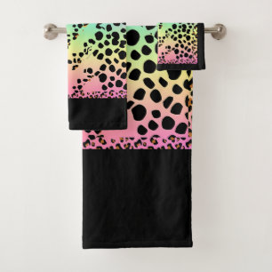 Estampado de animal exótico Leopardo Arcoíris Fals