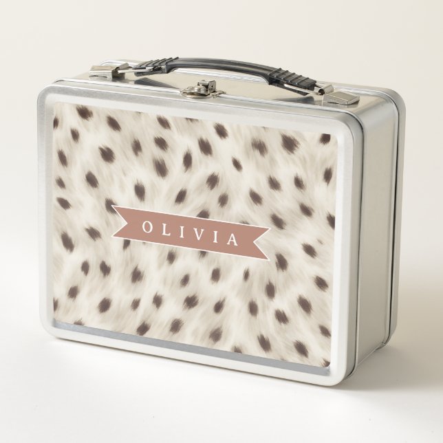 Estampado de Animal Leopardo Neutral Chic Personal (Anverso)