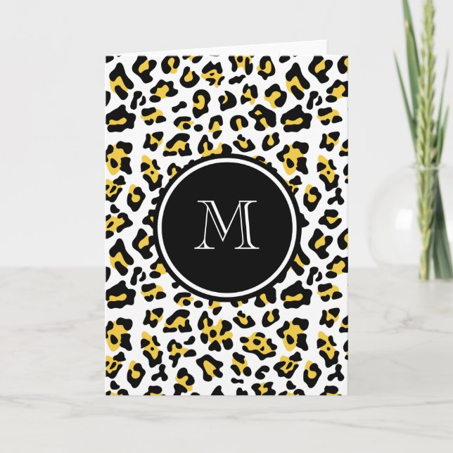 Estampado de animales negro amarillo del leopardo (Anverso)