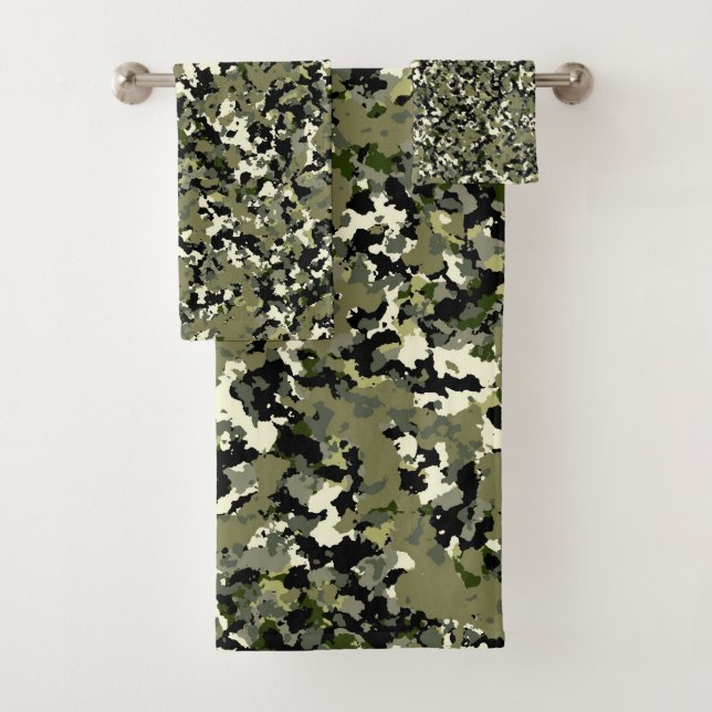 Estampado de Camuflaje Verde Negro Crema (In situ)