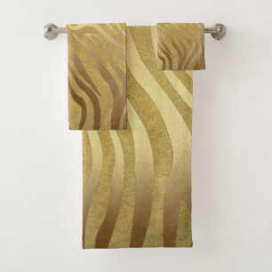 Estampado de cebra de bronce dorado Glam safari de