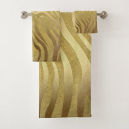 Estampado de cebra de bronce dorado Safari de la j