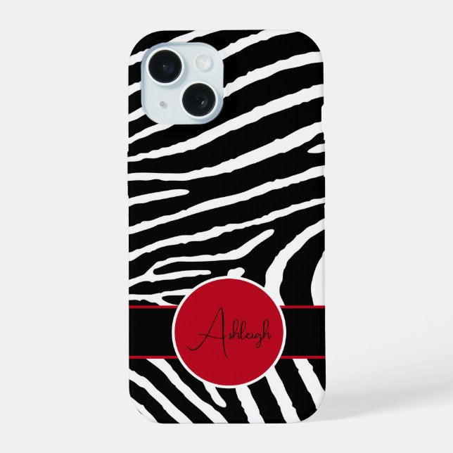Estampado de cebra negro, blanco y rojo (Reverso )