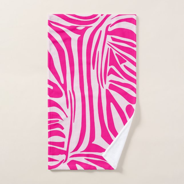 Estampado de cebra rosa (Toalla de mano)