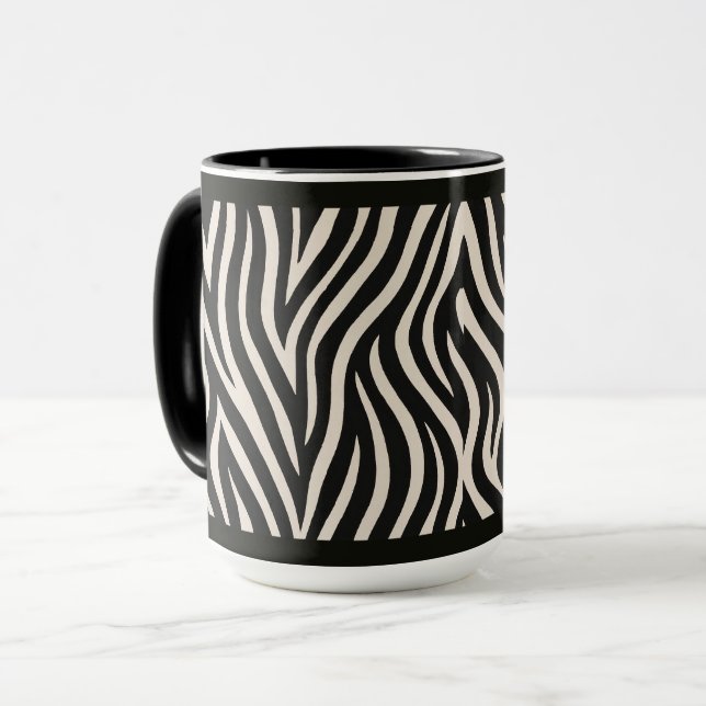 "ESTAMPADO DE CEBRA" - TAZA DE CAFÉ DE 15 OZ (Anverso izquierdo)