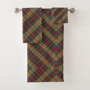 Estampado de Cuadro de Navidad Rojo Verde y Dorado