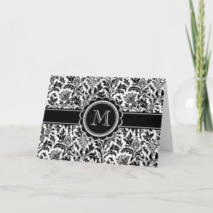Estampado de flores blanco y negro del monograma